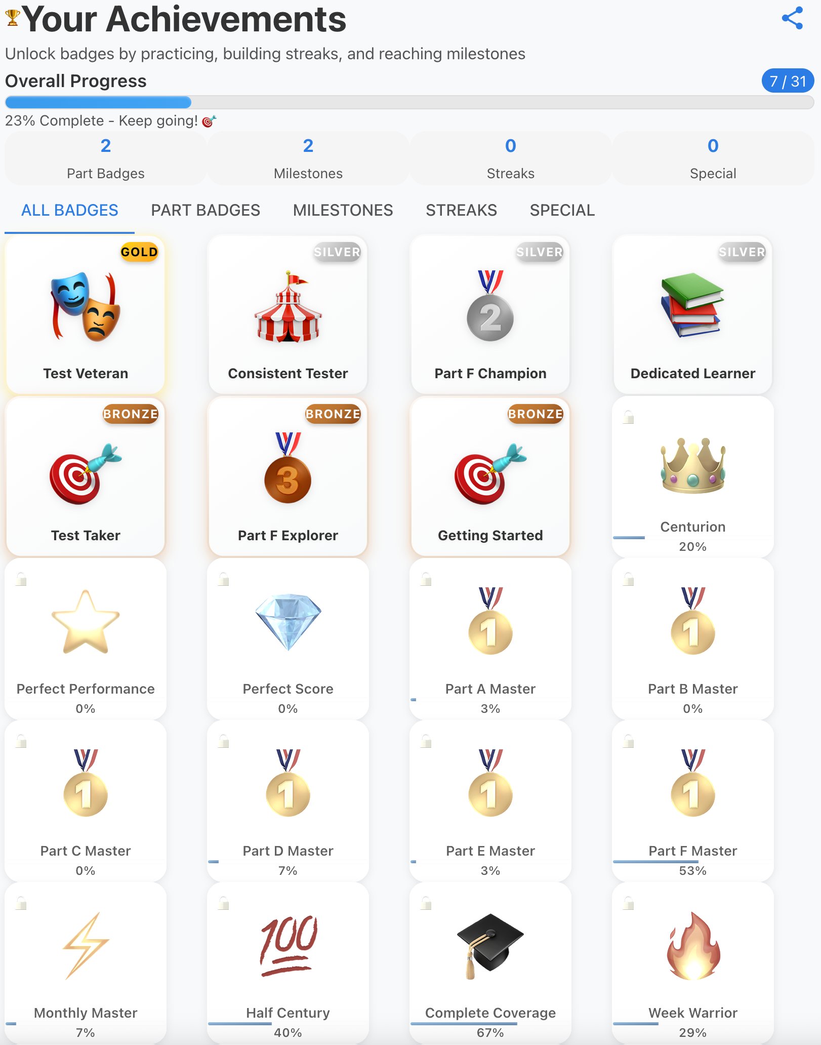 Progress Tracking Screen 4